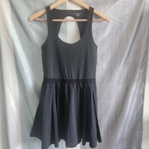 Beyond Yoga Score Pleated Black Keyhole Racerback Exercise Active Dress S Tennis